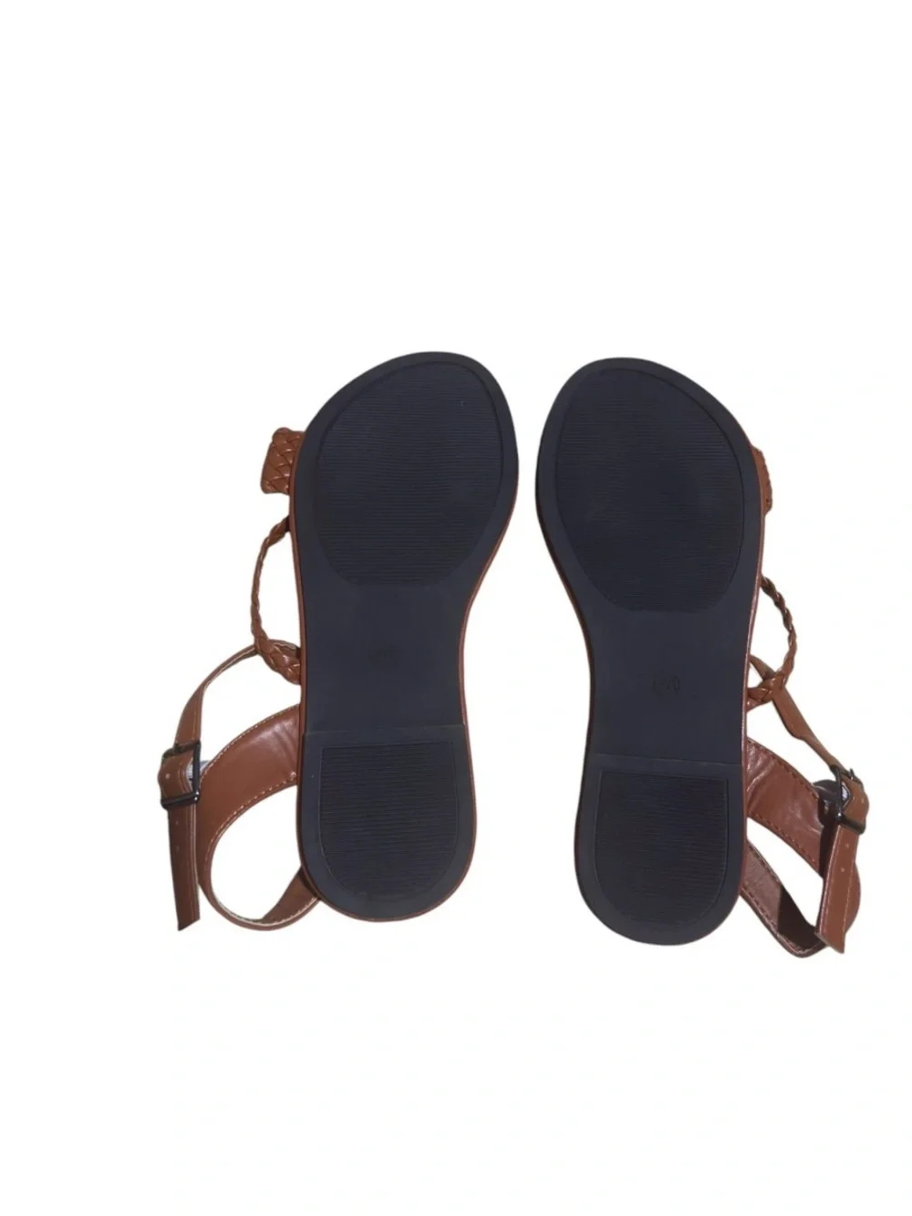 Braided Flat Sandals Brown - Size 38